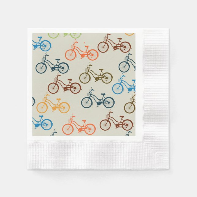 Colourful Bicycle Pattern Napkin (Front)