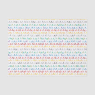 Colourful Bicycle Pattern on White Tissue Paper