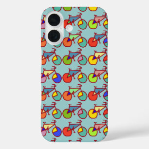 colourful bicycles iPhone 16 case