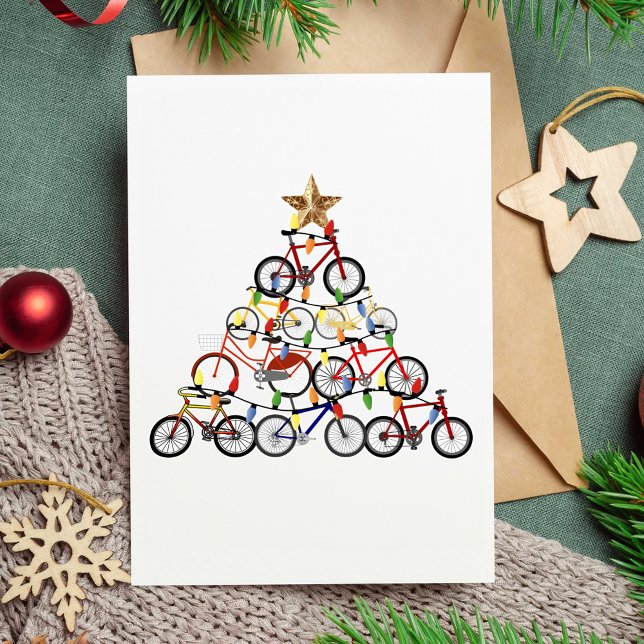 Colourful Bicycles Christmas Tree Ornament Gifts Card (Creator Uploaded)