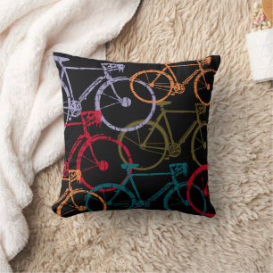 Colourful Bicycles cool decor Throw Pillow
