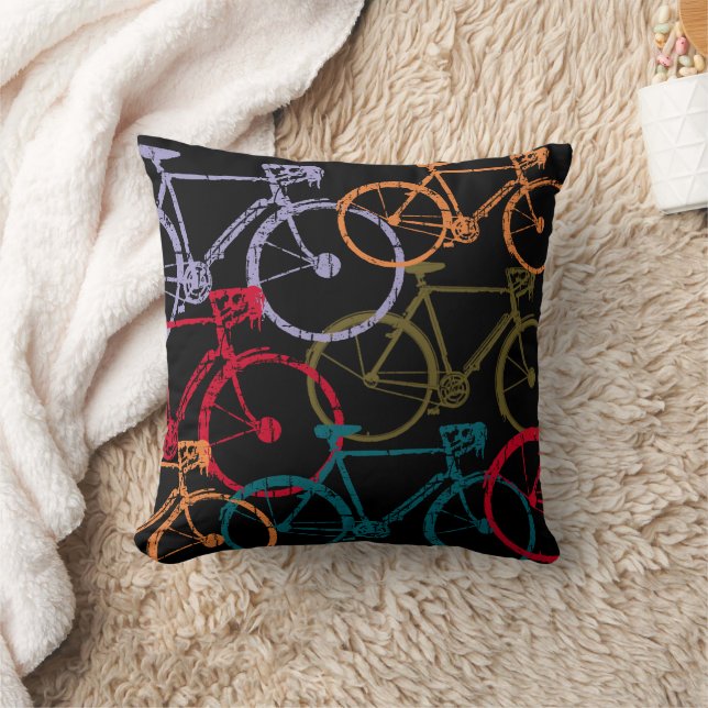 Colourful Bicycles cool decor Throw Pillow (Blanket)