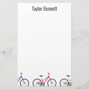 Colourful Bicycles Custom Personalized Stationery