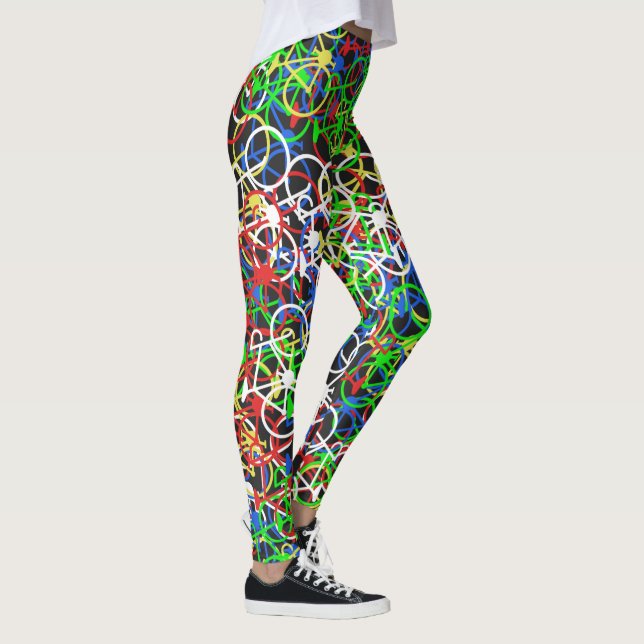 Colourful Bicycles Pattern - Cyclist's Leggings (Right)