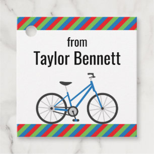 Colourful Bicycles Personalized Favour or Gift Tag