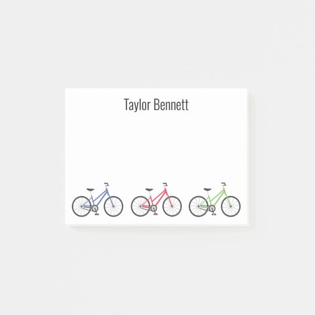 Colourful Bicycles Personalized Post-it Notepad (Front)