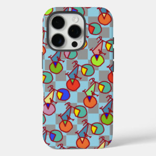 colourful bicycling pattern iPhone 16 pro case