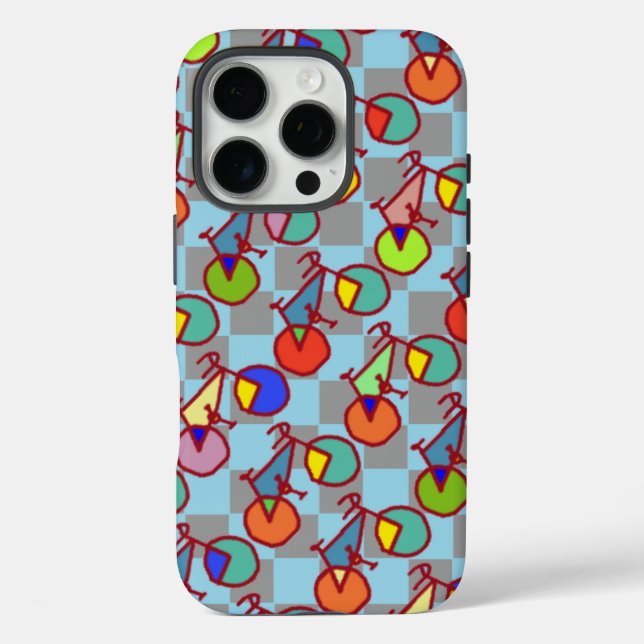 colourful bicycling pattern Case-Mate iPhone case (Back)