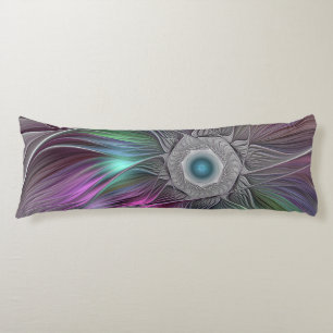 Colourful Big Flower Abstract Trippy Fractal Art Body Pillow