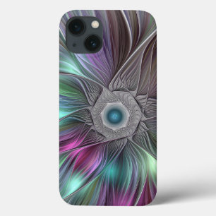 Colourful Big Flower Abstract Trippy Fractal Art iPhone 13 Case
