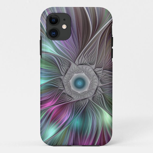 Colourful Big Flower Abstract Trippy Fractal Art Case-Mate iPhone Case (Back)