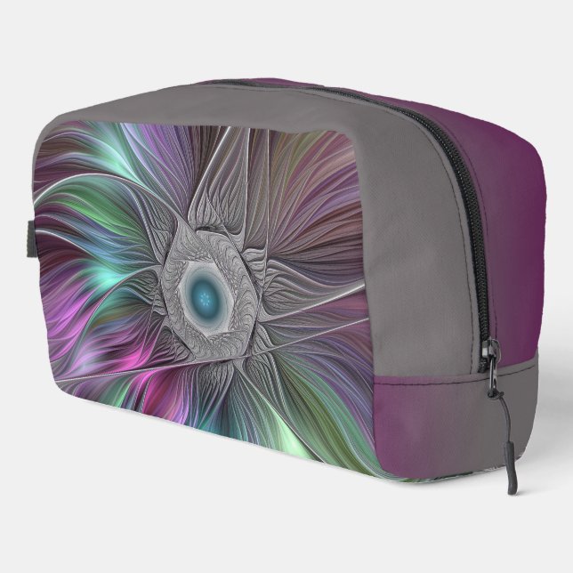 Colourful Big Flower Abstract Trippy Fractal Art Dopp Kit (Right Corner)