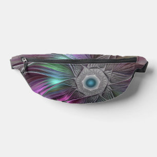 Colourful Big Flower Abstract Trippy Fractal Art Fanny Pack