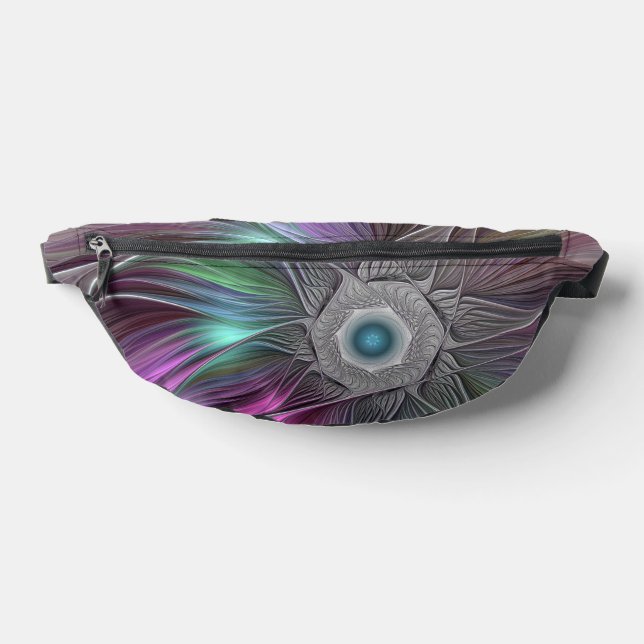 Colourful Big Flower Abstract Trippy Fractal Art Fanny Pack (Lay Down)