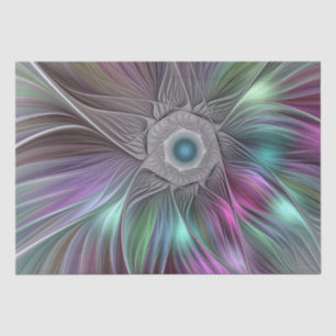 Colourful Big Flower Abstract Trippy Fractal Art Tissue Paper