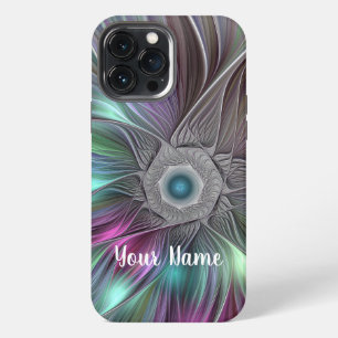 Colourful Big Flower Abstract Trippy Fractal Name iPhone 13 Pro Max Case