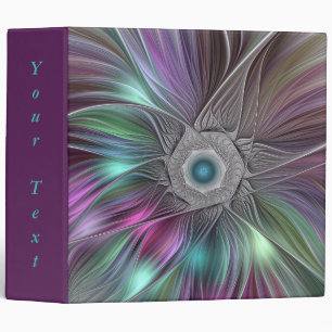 Colourful Big Flower Abstract Trippy Fractal Text Binder