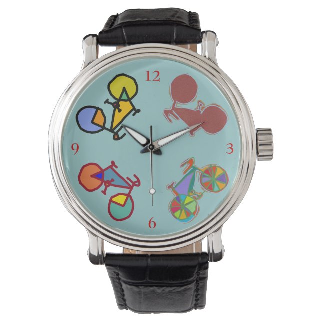 colourful bikes hour watch (Front)