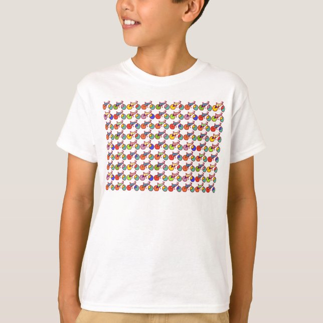 Colourful Bikes pattern T-Shirt (Front)
