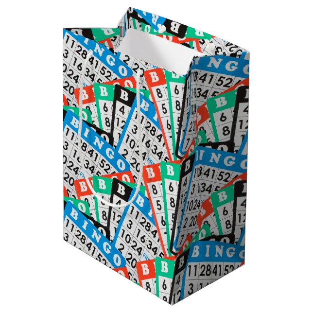 Colourful Bingo Card Collection Medium Gift Bag (Back Angled)