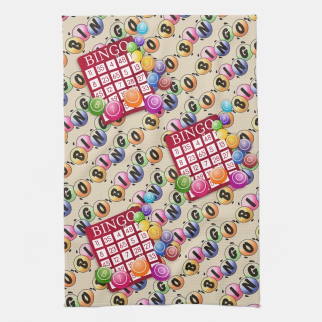 Colourful Bingo Cards  Kitchen Towel (Vertical)
