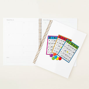 Colourful Bingo Game Cards with Chips Planner