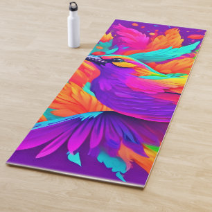 Colourful Bird Art Yoga Mat