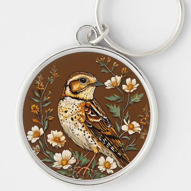 Colourful Bird Artwork Keychain (Front)