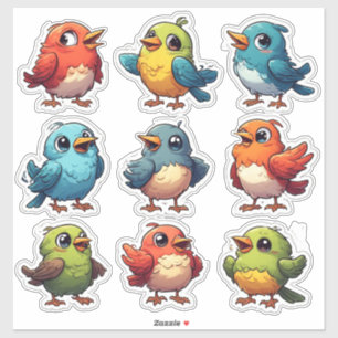 Colourful Bird Character Sticker Collection 🐦