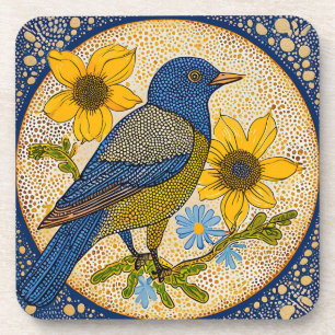 Colourful bird coaster