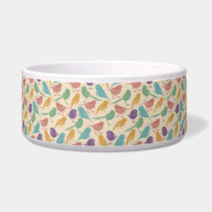 Colourful Bird Design Pet Food Bowl