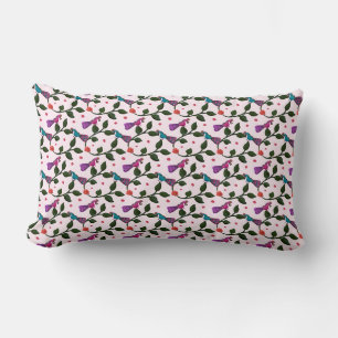 Colourful Bird Floral Seamless Pattern Tapestry Lumbar Pillow
