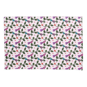 Colourful Bird Floral Seamless Pattern Tapestry Pillowcase