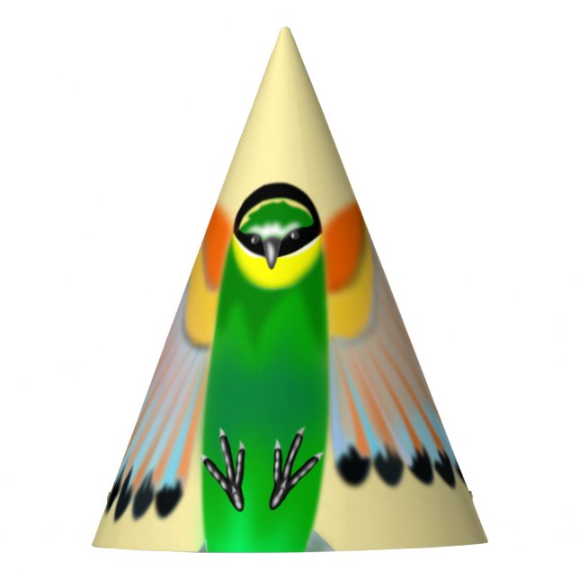 Colourful Bird Flying Party Hat (Front)