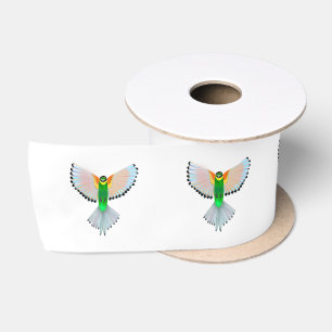Colourful Bird Flying Satin Ribbon