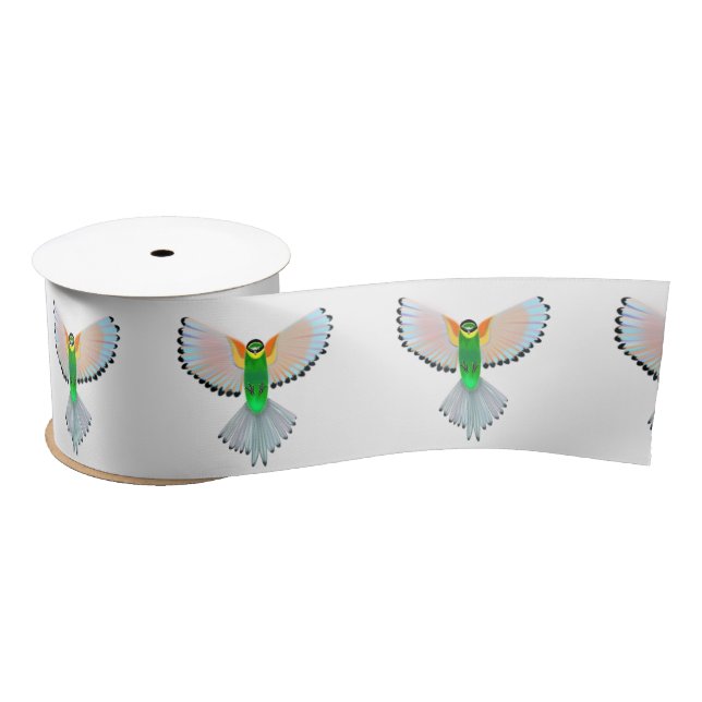 Colourful Bird Flying - Satin Ribbon (Spool)