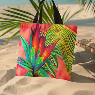 Colourful Bird of Paradise Flower Tote Bag