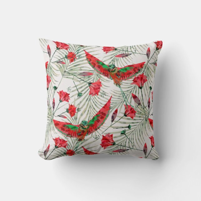 Colourful bird of Paradise stylish Throw Pillow (Front)