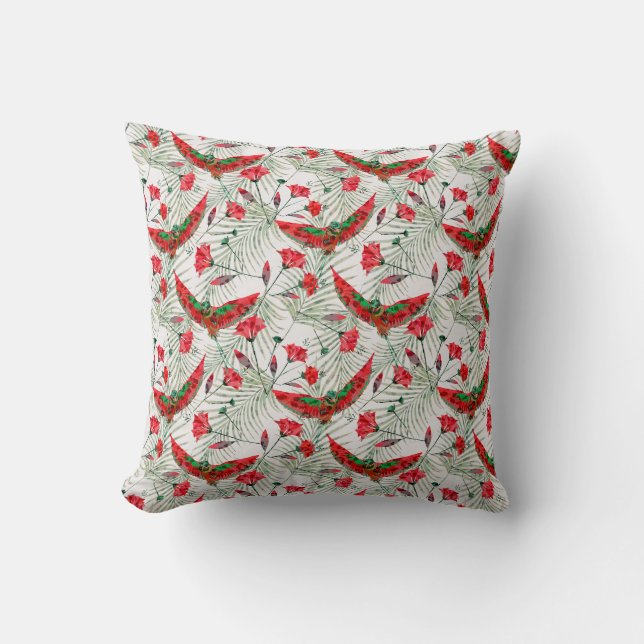 Colourful bird of Paradise stylish  Throw Pillow (Front)