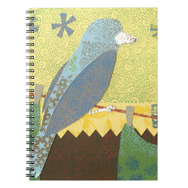 Colourful Bird on a Wire Notebook (Front)