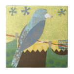 Colourful Bird on a Wire Tile<br><div class="desc">Feeling artsy? This collage of many different patterns and colours representing a bird on a wire will delight any modern art lover. Put some colour in your life and on any of your favourite Zazzle product today!</div>