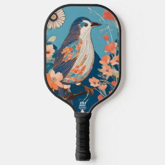 Colourful Bird Personalized Pickleball Paddle