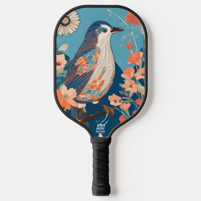 Colourful Bird Personalized Pickleball Paddle (Front)