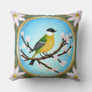 🌿 Colourful Bird Throw Pillow Nature Lover Gift �