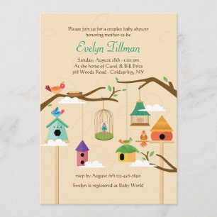 Colourful Birdhouses Invitation