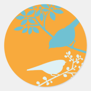 Colourful Birds Classic Round Sticker