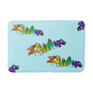 Colourful Birds Funny Bath Mat - Customizable