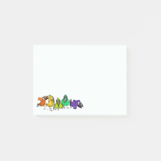 Colourful Birds Funny Post-it® Notes (Front)