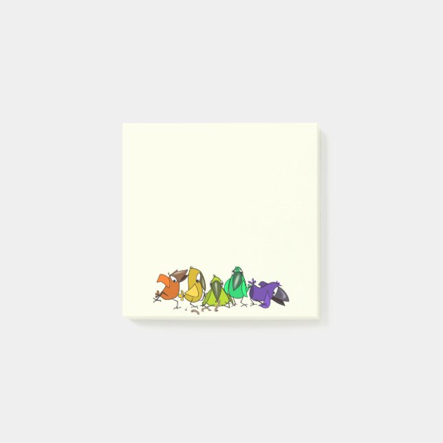 Colourful Birds Funny Post-it® Notes (Front)