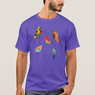Colourful Birds gift retro T-Shirt
